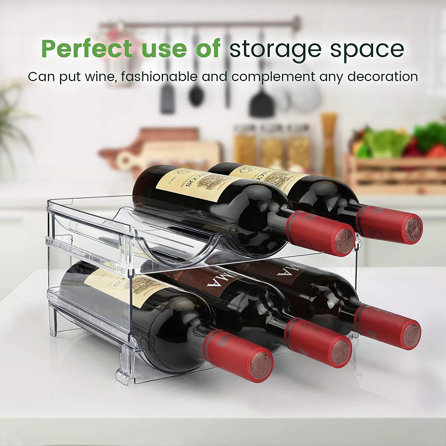 Maximize Your Space with 2-Pack Stackable Water Bottle Organizer for Cabinets