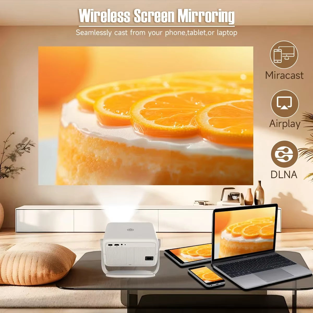 Magcubic 650 ANSI L018 4K Native Portable Projector with 1080P Auto Focus, Keystone Correction, Android 11, BT 5.2, WIFI 6, and 360° Home Cinema Capability
