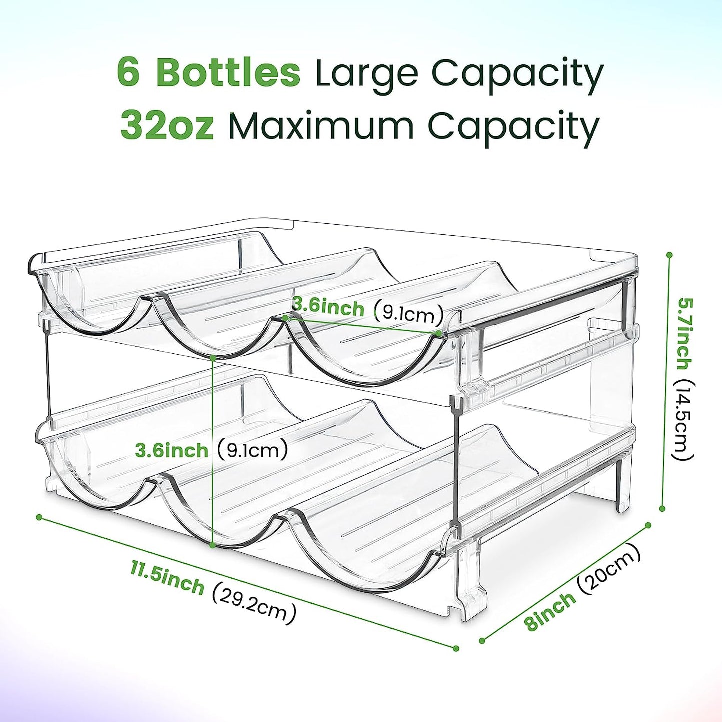 Maximize Your Space with 2-Pack Stackable Water Bottle Organizer for Cabinets